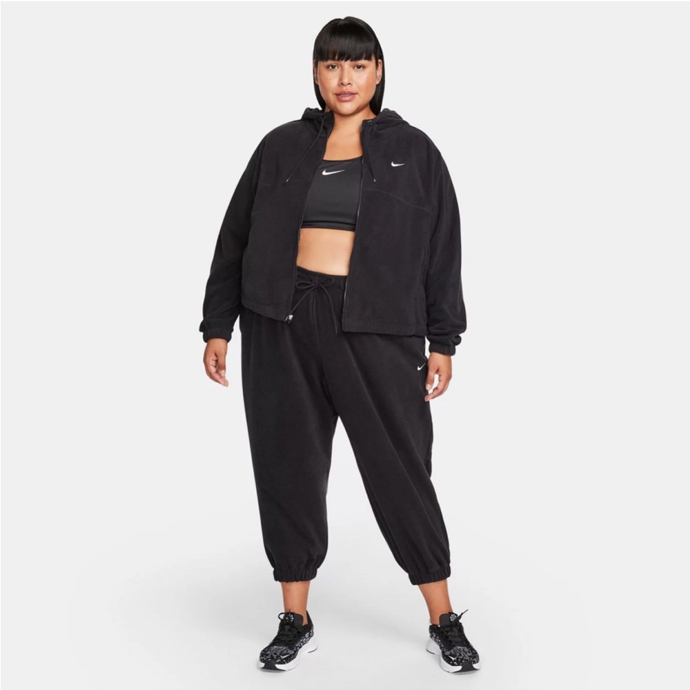 Nike Plus Size Therma-FIT Full-Zip Fleece Black Hoodie NWT - Picture 3 of 14
